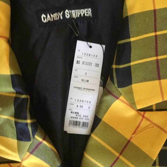 Candystripper plaid jacket OS New Oversized - Picture 3 of 3